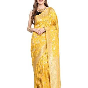Banarasi Luxurious Bright yellow saree