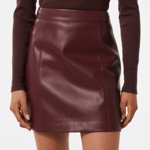Eleni Petite Vegan Leather Mini Skirt